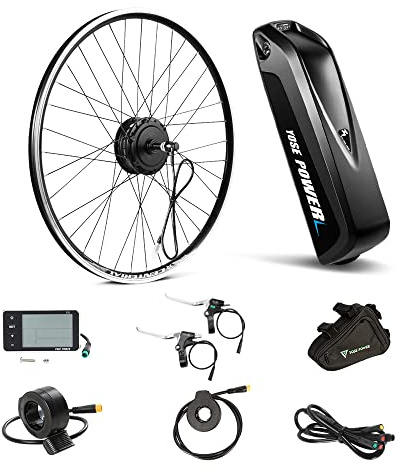 YOSE POWER 28 Zoll Ebike Umbausatz 36V350W, Elektrofahrrad Conversion Kit 28 (700C) für Schraubkranz (ohne Schrauritzel) mit Integrierte Controller 36V13Ah Batterie für MIFA