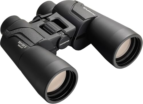 Olympus Fernglas 10x50 S mit Trageriemen, Tasche und 15 Jahre Herstellergarantie. Klare Bilder, natürliche Farben, breites Sichtfeld, leichtgewichtig - ideal für Naturbeobachtung, Sport und Konzerte