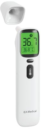 IEA Medical Digitales Fieberthermometer für Babys, Kinder & Erwachsene, Infrarot Thermometer zur Fiebermessung, Fieberalarm, Stirnthermometer Kontaktlos, Fiebermesser vielfältig einsetzbar