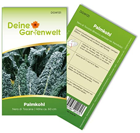 Palmkohl Nero di Toscana Samen - Brassica oleracea var. Palmifolia - Palmkohlsamen - Gemüsesamen - Saatgut für 120 Pflanzen