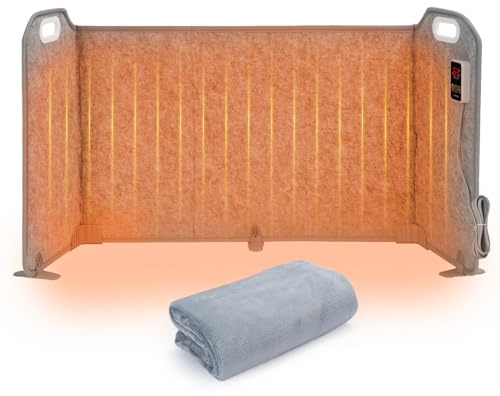 Faltbarer Bein-Fußwärmer mit Decke, Plusgröße Unter Schreibtisch Heizgerät | 8 Stufen Hochtemperatur-Version Wärmer, 1-9H Timer, 5 Falten Elektrische Raumheizung für Büro und Zuhause, 285W