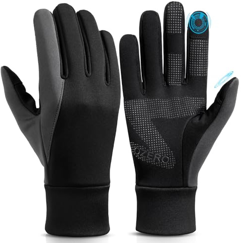 OZERO Fahrradhandschuhe Herren Touchscreen, Leichte Winterhandschuhe Herren | Übergangszeit, Touchscreen für Handy & Navi, Rad, E-Scooter & Laufen, 95% Polyester, 5% TPU, Fingerfertigkeit Stufe 4