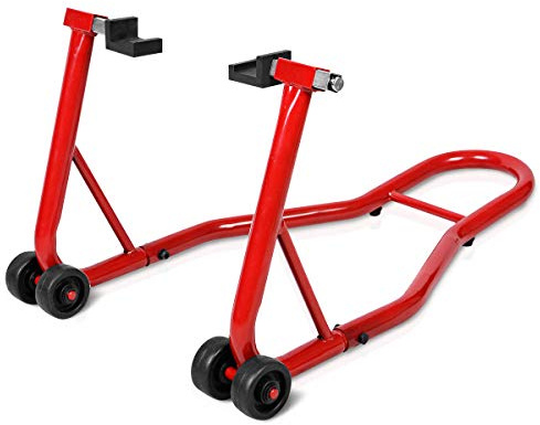 GOPLUS Motorradständer Hinten, Montageständer Farbwahl, Motorradhalter Hinterradständer Radständer Radhalter für Hinterrad (Rot)
