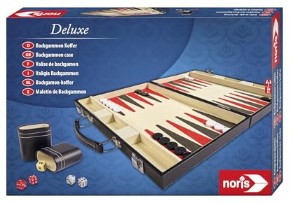 Noris 606101712 Deluxe Backgammon im Koffer