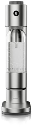 WMF Element One Wassersprudler – vollautomatische Edelstahl Sprudelmaschine mit 3 Graden, platzsparendes Design, eleganter Soda Maker & Sprudelgerät für prickelnden Genuss auf Knopfdruck, Farbe Silber