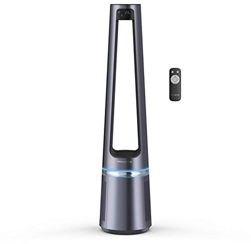 Rowenta rotorloser 2 in1 Luftreinigungsventilator Eclipse QU5030 | Luftreiniger und Ventilator | Feinpartikel | 12 Geschwindigkeiten | Timer | verzögerte Startfunktion | Fernbedienung | Anthrazit