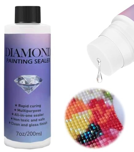 120ML Diamond Painting Versiegelung – Transparenter Kleber für 5D Diamond Painting & Puzzle | Glitzereffekt & Schutz für Diamantbilder, Wasserfest & UV-Stabil