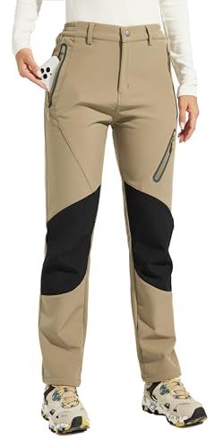 WILLIT Damen Schneehose Thermohose Gefüttert Wanderhose Fleece Wasserdicht Softshellhose Skihose Warm Trekkinghose Winter Outdoorthose Isoliert Kaltes Wetter