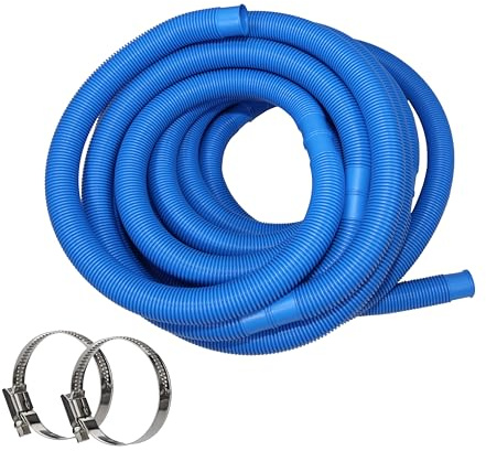 HAF Hochwertiger Pool Schwimmbadschlauch 38mm Blau 2 Meter für Garten & Schwimmbad | Solarschlauch inkl. 2X Edelstahl Schlauchschellen | Poolschlauch | Pumpenschlauch - Qualität: Made in Germany