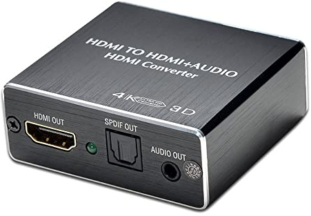 ERYUE Auszieher,HD Audio Extractor Maximale Unterstützung 4K-Auflösung HD+SPDIF+3,5 mm AUX-Stereoausgang Stabile Kompatibilität Geringer Stromverbrauch