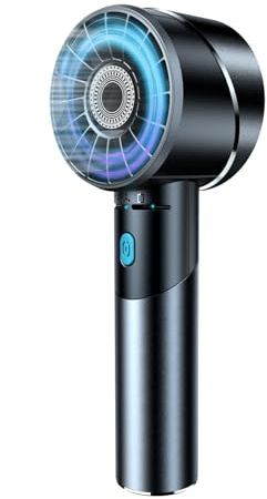 COZOME Handventilator Akku Aufladbar, Mini Stark Ventilator mit 7000 rpm Hohe Geschwindigkeit, Kleiner Metall USB Taschenventilator, Tragbar Turbo Hand Ventilatoren für Strand, Geschenk Herren