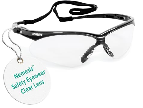 Ansell KleenGuard Nemesis Schutzbrille Anti-Beschlag PSA Augenschutz, Leichte Umschließende Arbeitsbrille für Bau, Schießstand, Outdoor und Industrie – Transparent, 1 Stück