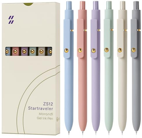 FIOVER Gelstifte, 6 Stück 0,7 mm, feine Spitze, schwarze Tinte, schnell trocknend, glattes Schreiben, Stifte für Tagebücher, niedliche Büro- und Schulartikel für Krankenschwestern, Geschenke für