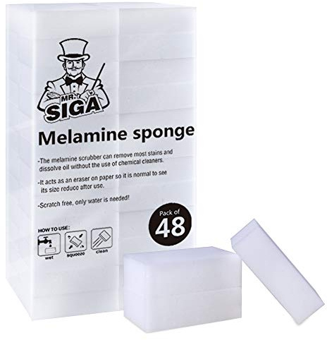 MR.SIGA Melamin Schmutzradierer Wunderschwamm Reinigungsschwamm Zauberschwamm Für Küche Haushalt, 48 Stück, Größe: 8 x 5 x 2.5cm