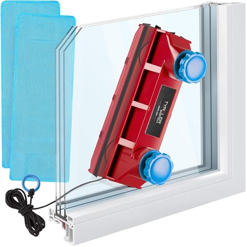 Tyroler Glider D-3 AFC Magnetischer Fensterreiniger für 2-28 mm Doppelglas | Beidseitiger Magnetischer Fensterputzer 2-28 Doppelglas | Fensterreiniger magnetisch | Magnet Fensterputzer