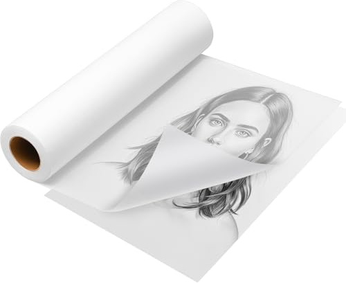 30cm x 50m Transparentpapier Rolle, Skizzenrolle 26 g/m² Seidenpapier Malpapier Rolle Schnittmusterpapier Architektenpapier für Zeichnen Skizzieren Verpacken Ostergeschenke