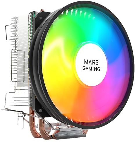 Mars Gaming MCPUARGB, RGB-CPU-Kühlkörper, 2X HCT-Heatpipes, TDP 130W, PWM Silent