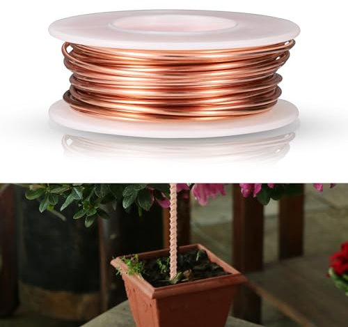 lasuroa 10m Electroculture Gardening Kupferdraht, 99,9% 16 Gauge Blanker Kupferdraht für Garten Pflanzen und Gemüseanbau