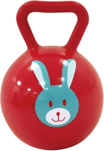 LUDI – Ball-Rassel mit Griff – Lernspielzeug für Babys – Leicht zu greifen – Weicher Kunststoff – Beißfest – Ab 6 Monaten – Ø 10 cm