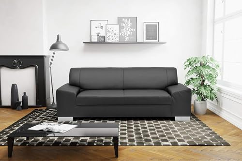 DOMO. collection Sofa Alisson, 3er Couch, 3 Sitzer, 3er Garnitur, Polstergarnitur 199 x 83 x 75 cm (BxTxH), in schwarz