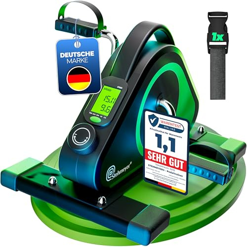 STEHMEYER Pedaltrainer Senioren Heimtrainer Arm- & Beintrainer Deskbike LCD | Leises, gelenkschonendes Tischfahrrad mit Befestigungsband – LCD zeigt Distanz & Kalorien, ideal für Zuhause, Büro & Reha