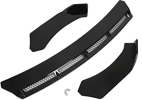 Frontstoßstangenlippe, 3-teiliges Frontstoßstangenlippen-Körperkit Universal-Spoilerflügel-Automodifikation für Automobile (Schwarz)