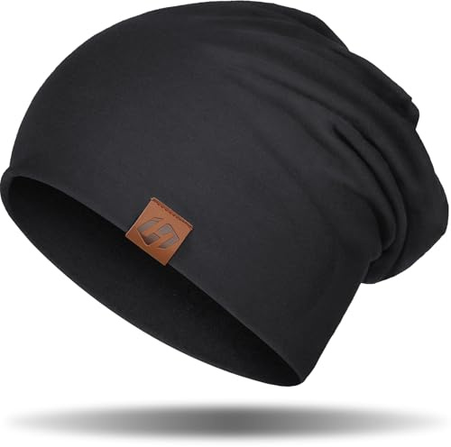 GXCROR Damen Herren Beanie, Slouch Beanie Mütze - Weiche Baumwolle, Atmungsaktive Longbeanie für Chemo und alle Jahreszeiten