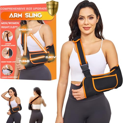 Yaoociy Armschlinge für Damen und Herren mit optimierter Größe, verstellbare Armschling für Armstütze, Schulterschlinge mit Nackenpolster, Armschlinge für Ellbogen und Handgelenk (Mittelgröße)