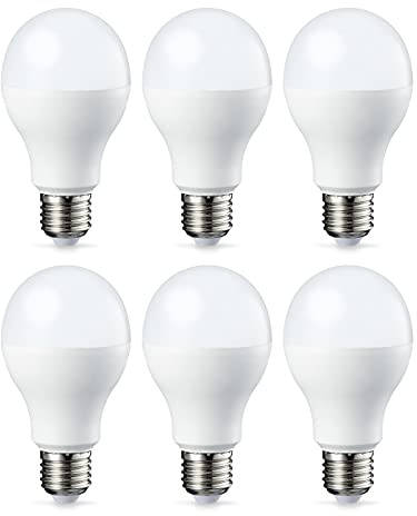 Amazon Basics LED-Leuchtmittel, Edison-Schraubgewinde E27, 13 W (entspricht 100-W-Glühbirne), Warmweiß, nicht dimmbar, 6 Stück