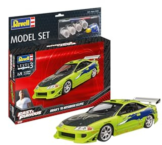 Revell Modellbausatz Mitsubishi Eclipse I Maßstab 1:24 I Fast & Furious I Starter Kit mit Basis-Zubehör I Unlackiert I Ideal für Einsteiger und Film-Fans