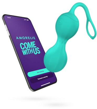 AMORELIE Joy – App-gesteuerte 55g Liebeskugeln Shimmer | Beckenbodentrainer für Frauen