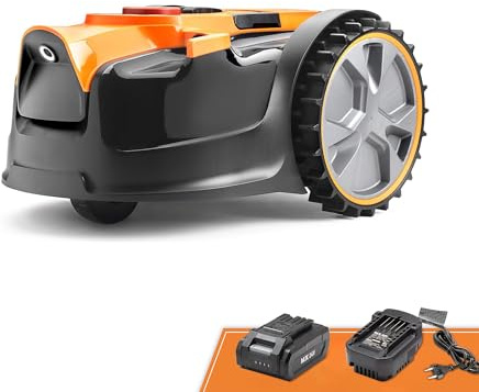 Lawnmaster OcuMow® Mähroboter kabellos 80 ㎡ Rasenmäher Roboter mit 2Ah Akku Kompaktmodell Einsteiger-Modell ohne Begrenzungskabel