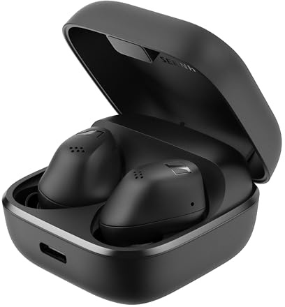 Sennheiser ACCENTUM True Wireless Ohrhörer – kristallklarer Sound mit Hybrid ANC, ergonomisches Design, 28 Std. Akkulaufzeit, Touch-Interface und Zwei-Mikrofon-System für Telefonate – Schwarz