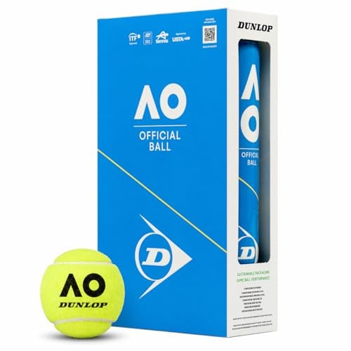 Dunlop Tennisbälle Australian Open | Offizieller Ball | ITF-approved | Grand-Slam-Qualität | Premium-Gummikern | Webfilz | Rasen | Hartplatz | Sand