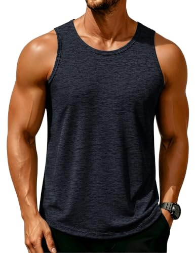 MAGCOMSEN Herren Tank Tops Leicht Achselshirt Ärmellos Quick Dry Sport T-Shirt Laufen Fitness Tankshirts Sommer Outdoor Funktionsshirt