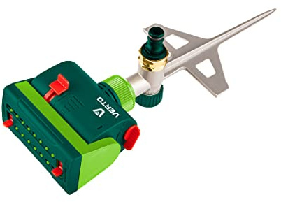 VERTO Rasensprenger | Kreisregner | Beregnungsfläche 208 m² | 16 Düsen | Bewässerung | Impulsregner | Regner | Gartenbewässerung Sprinkler