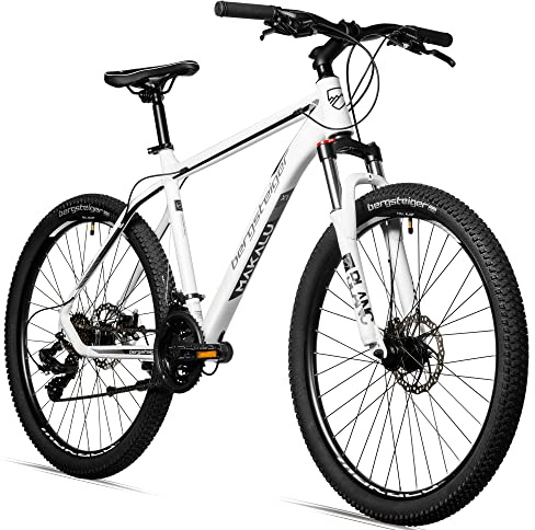 Bergsteiger Makalu 26/29 Zoll Mountainbike Alurahmen Hardtail MTB 21 Gang | Mit Lockout-Federgabel, Scheibenbremsen, Ständer und Reflektoren, ideal ab 150 cm für Alltag und Gelände.