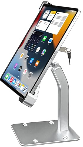 Oilcan Abschließbar Tablet Halterung Tisch, Diebstahlsicherung Tablet | Vollmetall Material - Kiosk iPad Halter mit Schloss für Tablet 9-14, iPad Pro 13 11, Air, Galaxy Tabs, Surface Pro usw