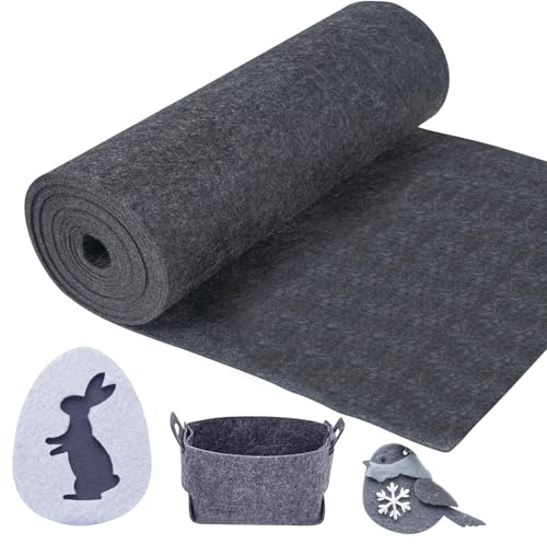 ihaspoko Bastelfilz 3mm, Filzstoff Meterware 30cm×300cm, Filzrolle Filzplatten Nadelfilz Felt Fabric zum Basteln Nähen Patchwork Handwerken Dekoration Schutz