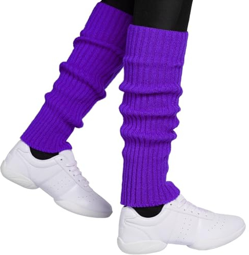 Hatstar Sexy Damen Beinstulpen | Neon Strümpfe Strick-Stulpen | Mädchen Beinwärmer | Accessoire für 80er Jahre 80s Motto Partys Fasching Karneval | für Tanzen Aerobic Kostüm