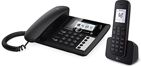 Deutsche Telekom Sinus PA 207 Plus Tischtelefon und Mobilteil, schwarz, FRITZ!Box-kompatibel