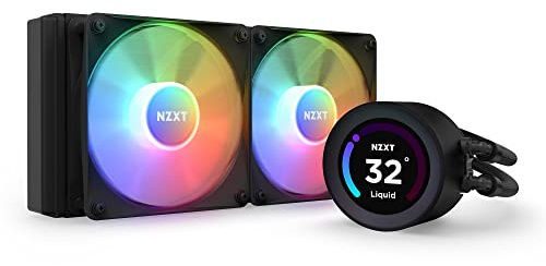NZXT Kraken Serie – AIO CPU-Flüssigkeitskühler – Anpassbares LCD-Display – Hochleistungs-Lüfter – Kompatibel mit Intel® & AMD® Sockel – Elite 240 RGB – Schwarz