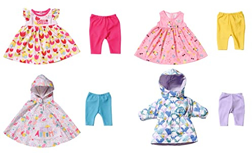 BABY born 4 Jahreszeiten Outfit Set mit 2 Kleidern, 4 Hosen, Regencape und Wintermantel, für 43 cm Puppen, 829424 Zapf Creation