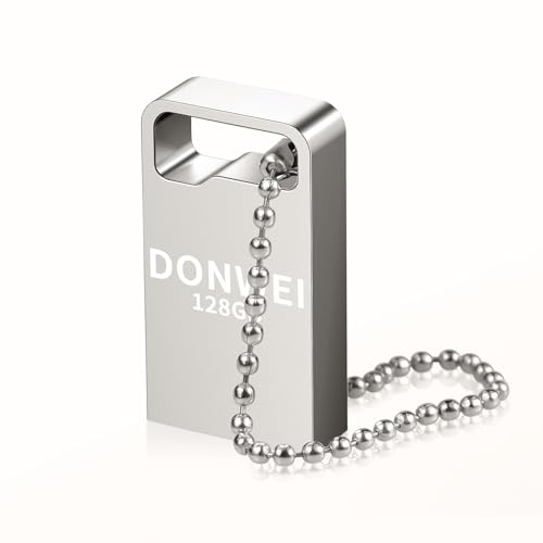 DONWEI USB Stick, Mini USB Stick 128GB Kann an den Schlüsselbund Gehängt Werden, Enfach zu Tragen.