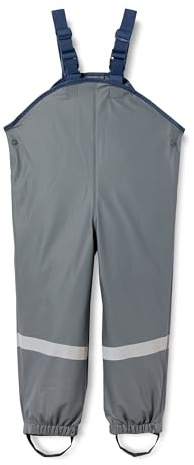 Playshoes Matschhose Regenlatzhose Fleece-Futter Unisex Kinder Wind- und wasserdichte Regenhose Regenbekleidung, dunkelgrau, 140