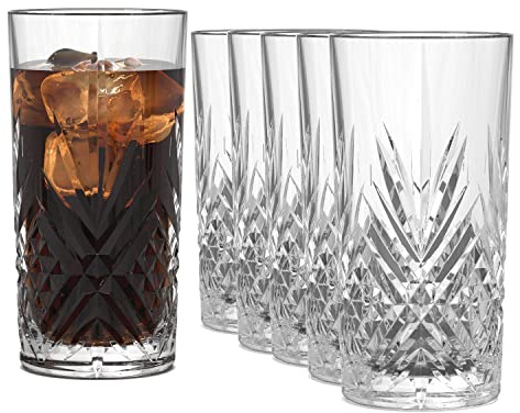 Sahm Broadway Wassergläser, 6er Set – 365 ml | Markantes Broadway Design · Für Longdrinks Und Saft · Spülmaschinengeeignet