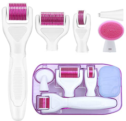 Derma roller 6 in 1 Microneedling Derma Roller für Körper und Gesichtspflege - Micronadeln Narbenroller für Anti-Falten, Schwangerschaftsstreifen, Akne - Mikronadelrolle von ZITFRI