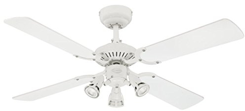 Westinghouse Lighting Deckenventilator Princess Euro weiss 7211340 (ohne Glühbirnen) 105 cm Durchmesser, Weiß