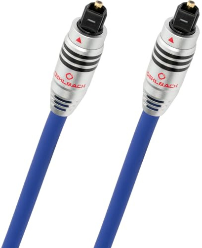 OEHLBACH Series 80 - High-End optisches Digitalkabel mit vollmetall Toslink-Stecker (Digital-Audiokabel - Heimkino, Soundbar, Blu-Ray Player & PS4pro, Xbox One) 1,0 m - blau
