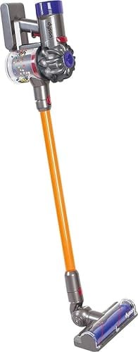 Casdon Dyson kabelloser Staubsauger | Interaktiver & offiziell lizenzierter Dyson Spielzeugstaubsauger für Kinder ab 3 Jahren | Realistischer Rollenspielspaß!, Gelb